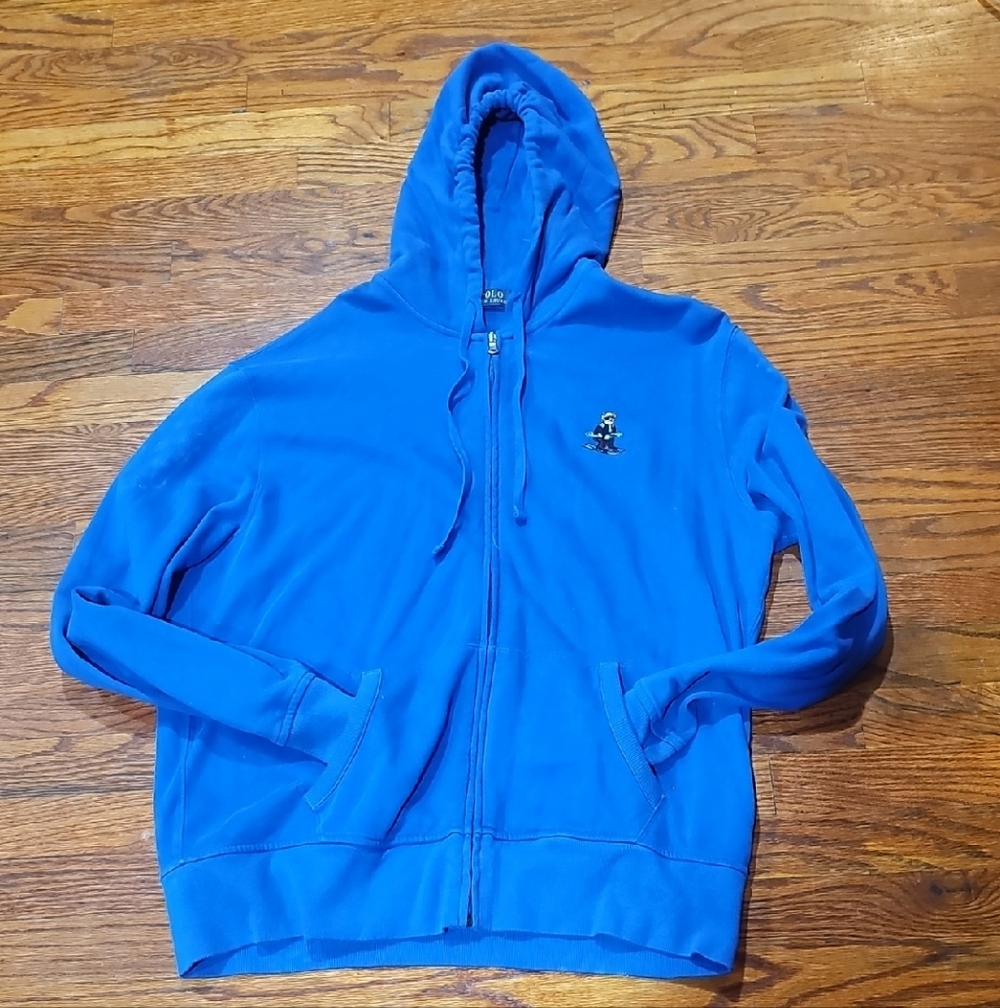 Polo by Ralph Lauren Blue Zip Up Bear Sweater